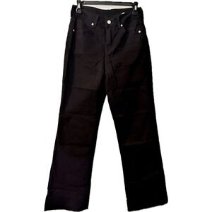 Black Straight Leg Jeans High Rise Denim Pants Size S Casual